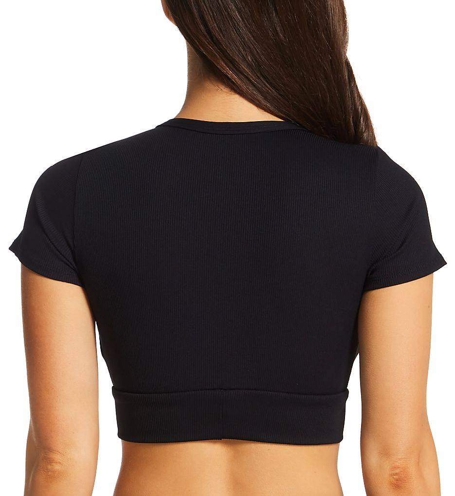 Amy Raglan Tie Front Swim Top