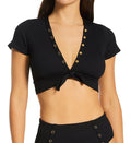  Amy Raglan Tie Front Swim Top