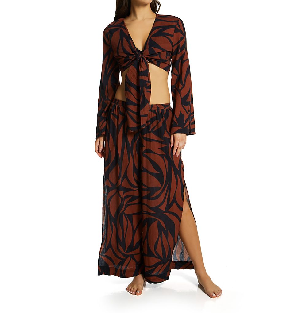 Sanctuary Abstract Animal Slit Side Crop Pant Cover Up