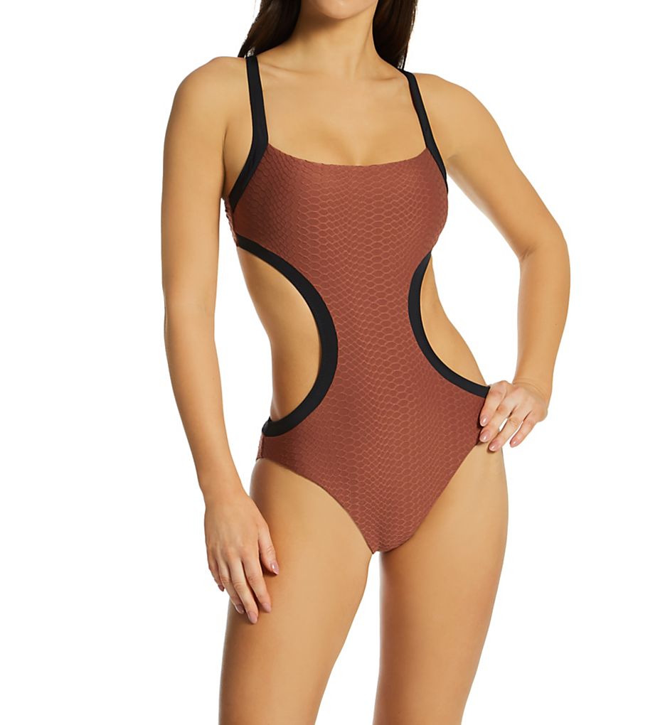 Sanctuary Snake Bite Mod Square Neck Monokini Swimsuit
