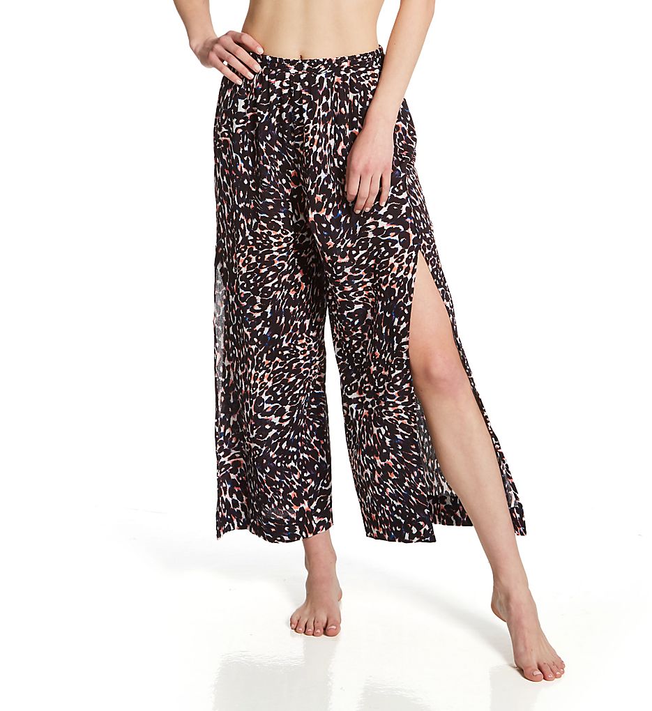 Sanctuary Stay Cool Leopard Slit Side Crop Cover Up Pant