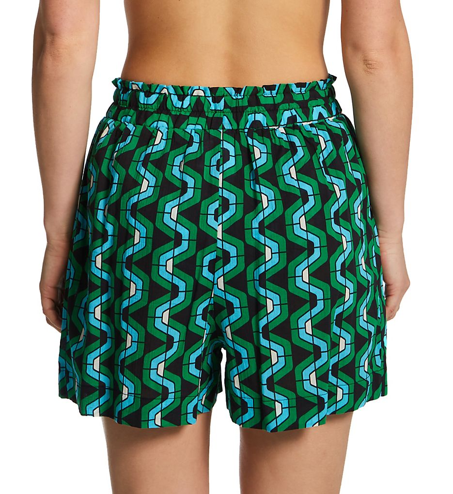 Sanctuary Geo Wave Paper Bag High Waist Skort Cover Up