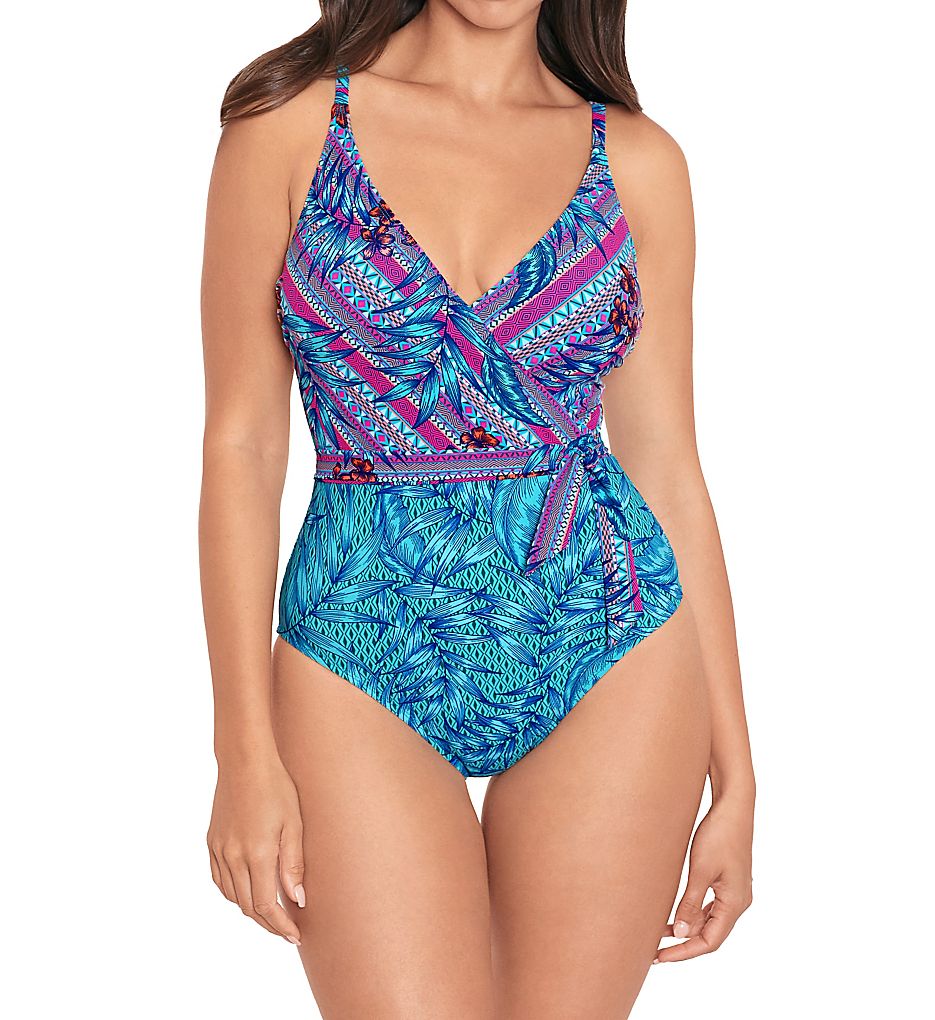  Mojito Kiss Kiss Surplice One Piece Swimsuit
